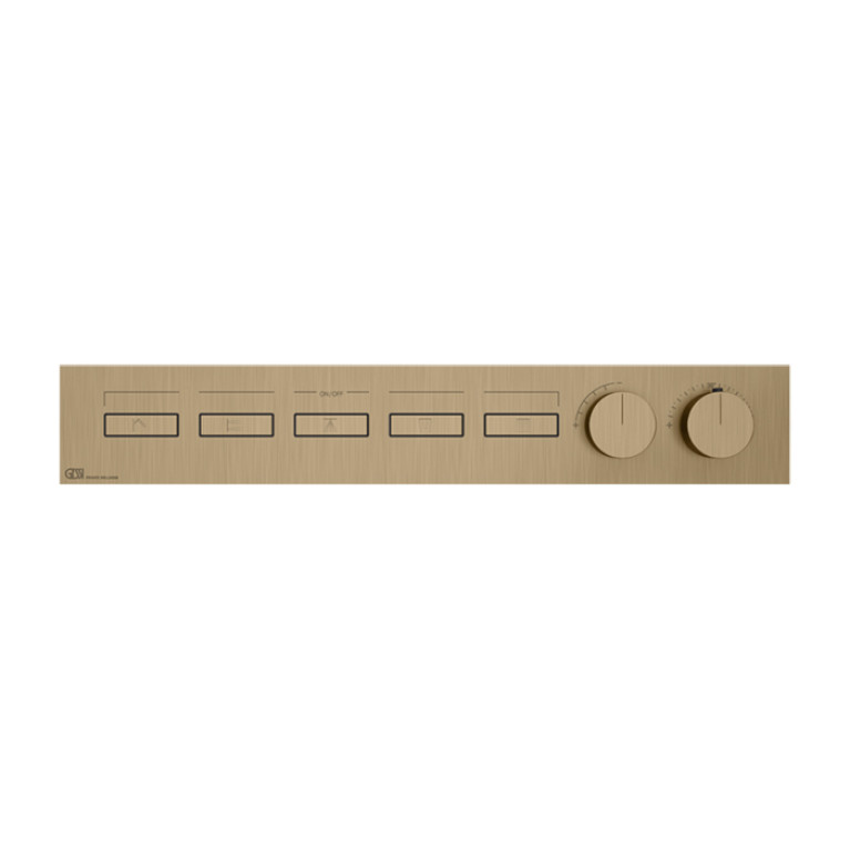 Gessi Hi-Fi Термостат для душа, с включением до 5 источников одновременно (внешняя часть), цвет: warm bronze brushed pvd