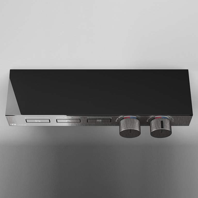 Gessi Hi-Fi Термостат для душа, с включением до 3 источников одновременно (внешняя часть), цвет: Black Metal Brushed PVD