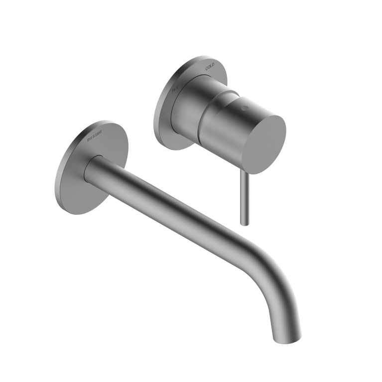 Bossini Teo Line Смеситель встраиваемый для раковины, излив 18,5 см, цвет: Brushed Nickel (без внутр части Z00801)