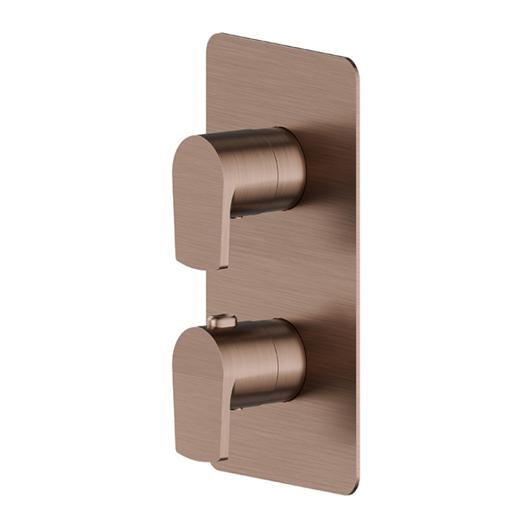 Newform Haka Внешняя часть термостатического смесителя, на 2 источника , цвет: PVD brushed copper bronze