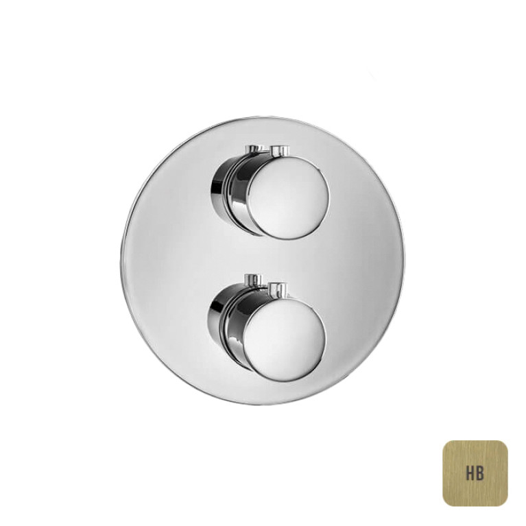 Almar ROUND CORE Внешняя часть термостата на 2 потребителя, High Brass Brushed PVD
