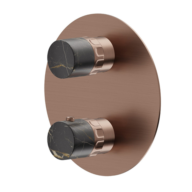 Newform Ionika supreme bagno Внешняя часть термостатического смесителя , цвет: PVD brushed copper bronze
