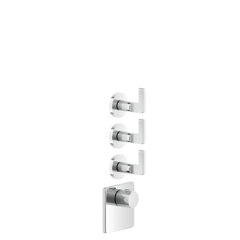 GESSI INCISO Встраиваемый термостатический смеситель на 3 источника, резьба 3/4 (внешние части), цвет: хром