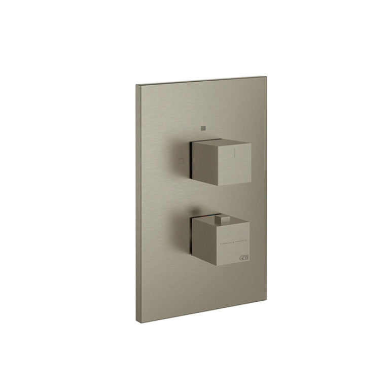 Gessi Rettangolo Встраиваемый термостат, подключение на 3/4&rdquo;, с переключателем на 3 выхода(внешние части), цвет: Finox