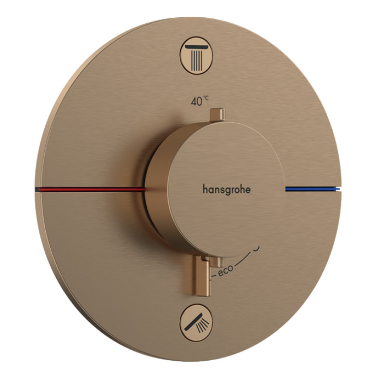 HANSGROHE ShowerSelect Comfort S Термостат для 2 потребителей, скрытый монтаж, шлифованная бронза