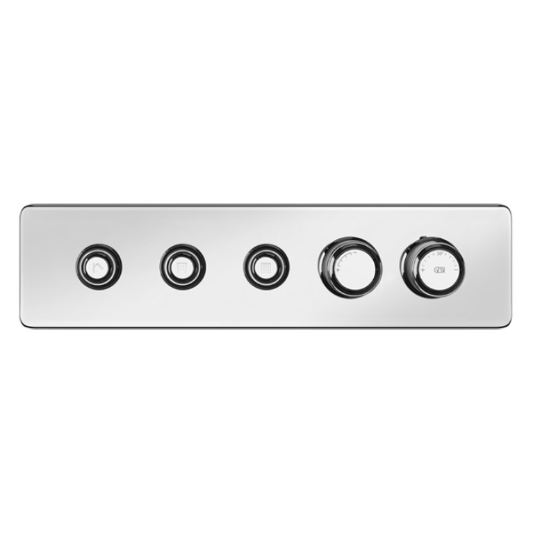 GESSI HI-FI ECLECTIC Смеситель для душа настенный встраиваемый, термостатический, с 3 запорными кнопками, цвет Хром