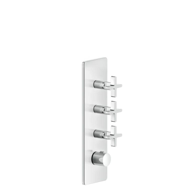 GESSI INCISO Встраиваемый термостатический смеситель на 3 источника, резьба 3/4 (внешние части), цвет: хром