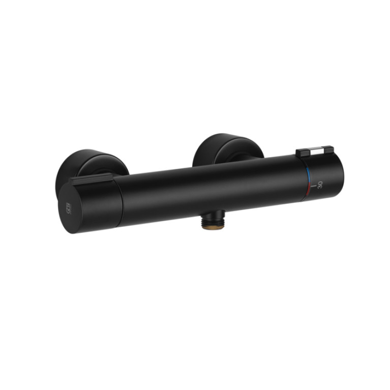 Gessi Emporio Via tortona Смеситель термостатический наружный для душа, цвет: Black XL