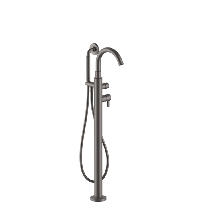 Fantini Icona Classic Смеситель напольный для ванны с ручной лейкой, цвет Matt Gun Metal PVD