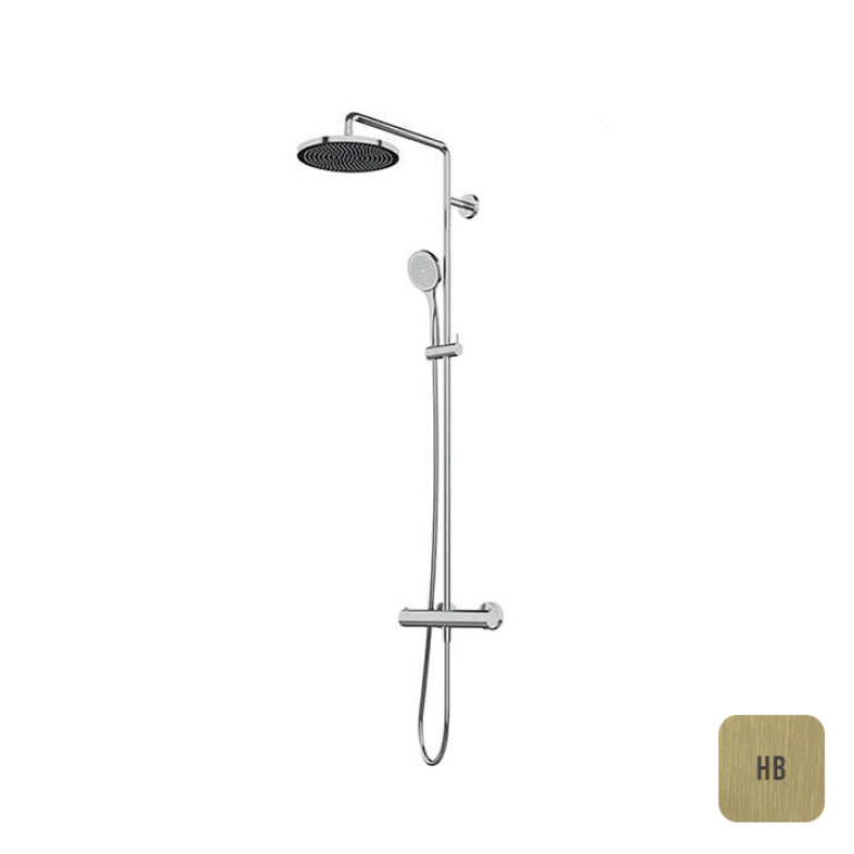 ALMAR Термостатическая душевая колонна с функцией VELVET 230 мм, цвет High Brass Brushed PVD