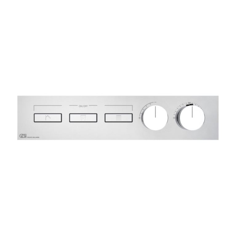 Gessi Hi-Fi Термостат для душа, с включением до 3 источников одновременно (внешняя часть), цвет: хром