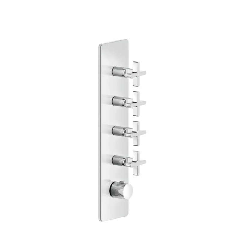 GESSI INCISO Встраиваемый термостатический смеситель на 4 источника, резьба 3/4 (внешние части), цвет: хром