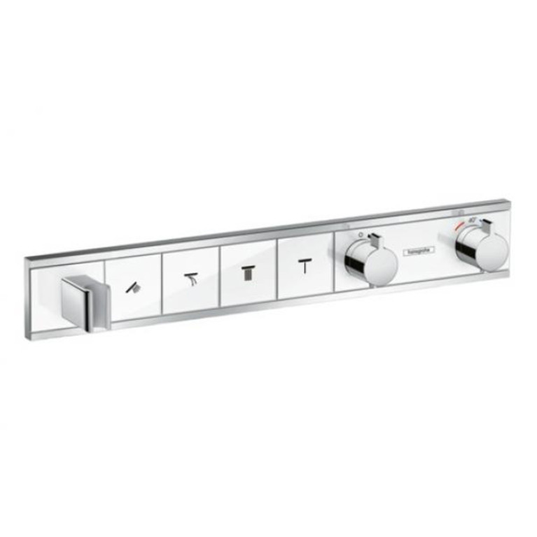 HG RainSelect Встраиваемый термостат для душа на 4 источника, с держ. душа (внешняя часть), цвет: белый/хром