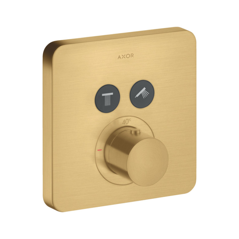 AXOR SHOWER Смеситель для душа встраиваемый, термостатический, на 2 потребителя, цвет шлифованное золото