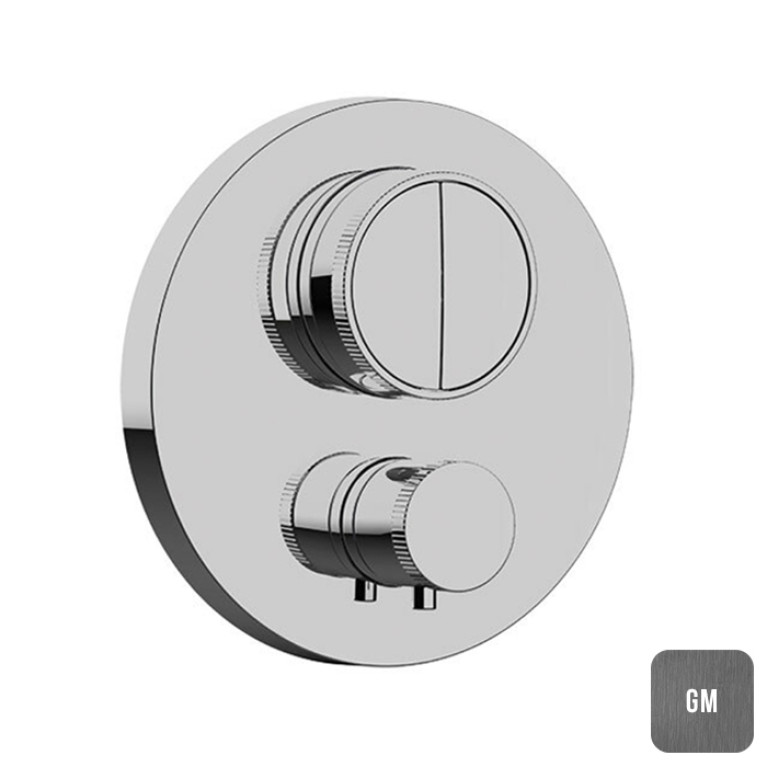 Almar PUSH ROUND CORE Внешняя часть термостата на 2 потребителя, цвет Gun Metal GM