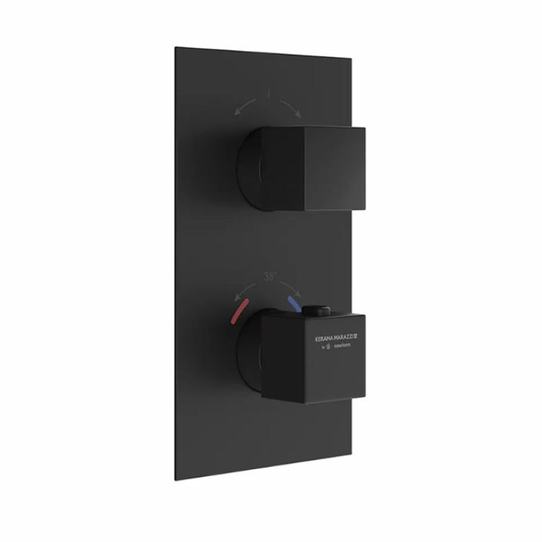Kerama Marazzi Встраиваемый термостатический смеситель для душа FUTURA с регулировкой температуры, цвет черный матовый (Снижены цены)