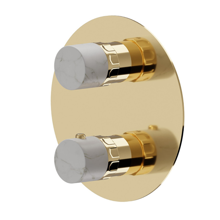 Newform Ionika allure bagno Внешняя часть термостатического смесителя , цвет: PVD glossy gold