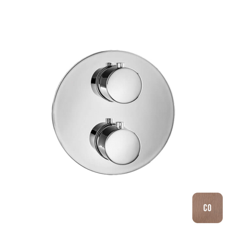 Almar ROUND CORE Внешняя часть термостата на 2 потребителя, Copper Brushed PVD