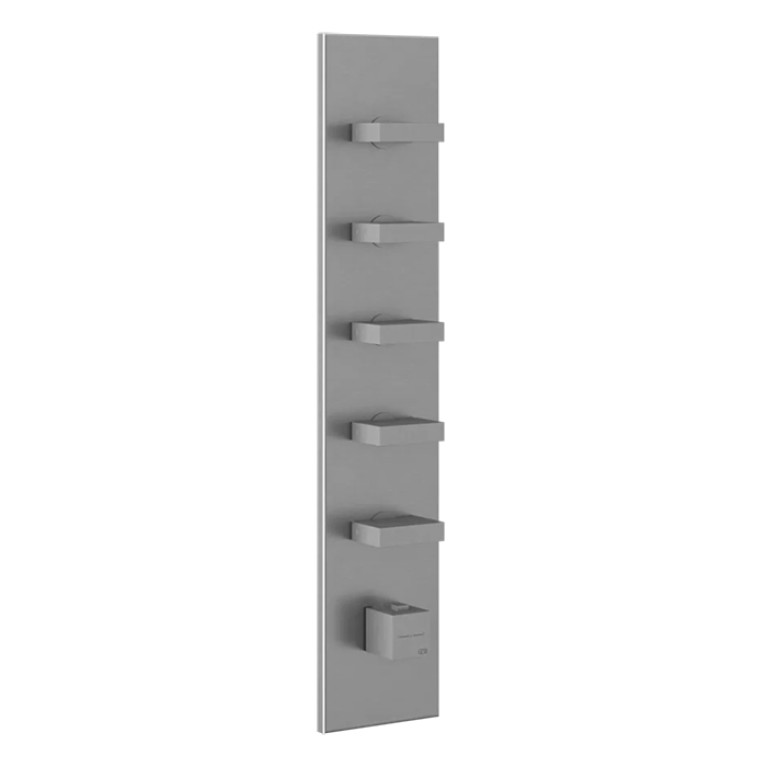 Gessi Rettangolo Встраиваемый термостат, подключение на 3/4&rdquo;, с 5ю независимыми выходами(внешние части), цвет: хром