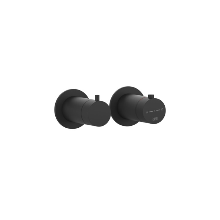 GESSI 316 Внешняя часть термост. смесителя на 3 потребителя, Black XL