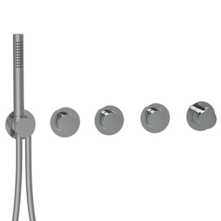 Almar Modular PUSH Внешняя часть термостатического смесителя на 3 потребителя с модулем ручного душа,  цвет хром