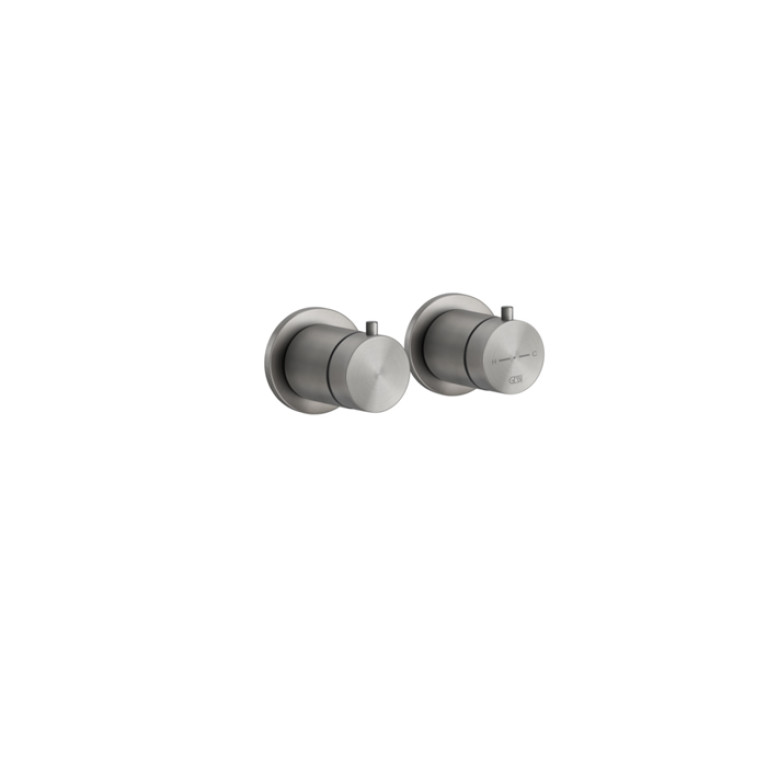 GESSI 316 Внешняя часть термост. смесителя на 3 потребителя, Steel Brushed