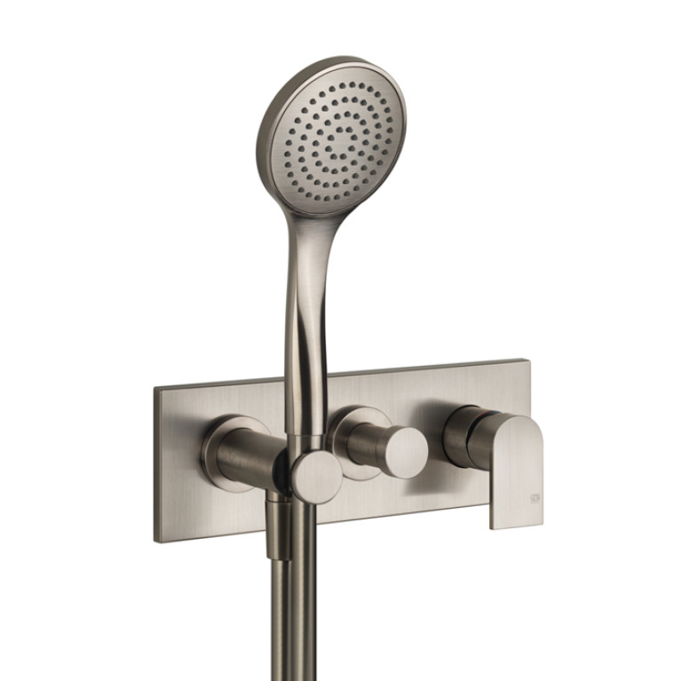 Gessi Emporio Via manzoni Внешние части для встр. однорычажного смесителя на 2 позиции с переключателем, подводом воды и держателем лейки, душевойлейк