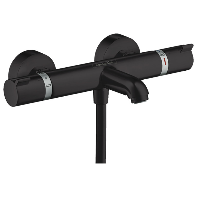 HANSGROHE ECOSTAT Смеситель для ванны настенный, термостатический, цвет черный матовый