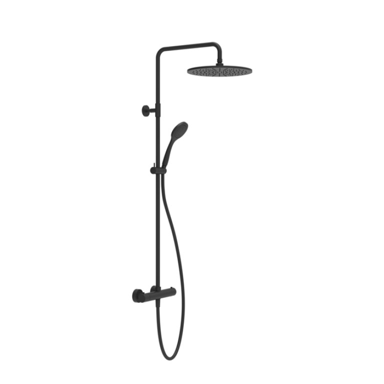 Gessi Emporio shower Настенный смеситель-термостат, душевая головка, переключатель, штанга, шланг, душ 300мм, цвет: Black XL