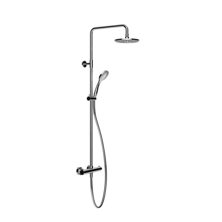 Gessi Emporio shower Настенный смеситель-термостат, душевая головка, переключатель, штанга, шланг, душ 200мм, цвет: Chrome
