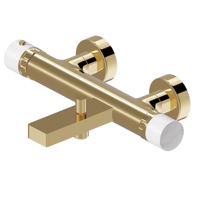 Newform Ionika allure bagno Термостатический смеситель для ванны, наружный монтаж , цвет: PVD glossy gold