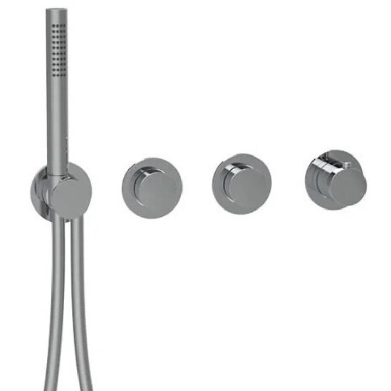 Almar Modular PUSH Внешняя часть термостатического смесителя на 2 потребителя с модулем ручного душа, цвет хром