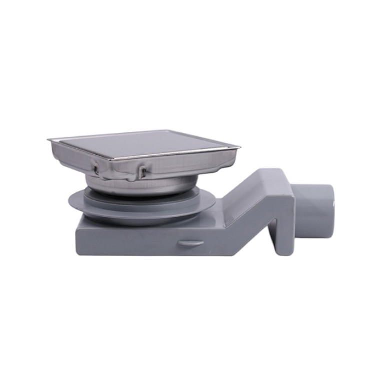 Plumberia  Трап душевой PS HOLDER&nbsp;13x13 2устор. накладка из нерж.стали, комбинир.затвор с горизонт. Выпуском Ду 50мм,40л/мин, браш.нерж.сталь