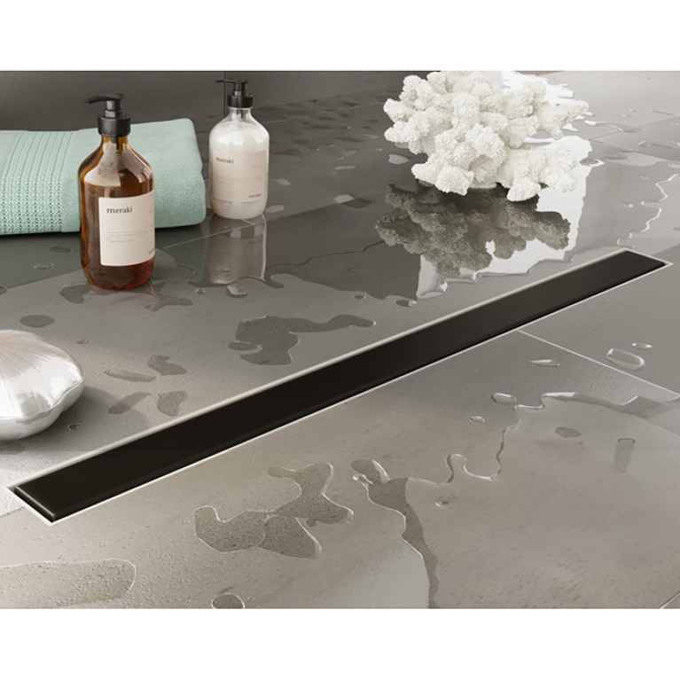 Plumberia Selection Трап душевой PS MODULAR 4x60 2устор. накладка из нерж.стали, основа из пластика 50мм,40л/мин, черн.матов.