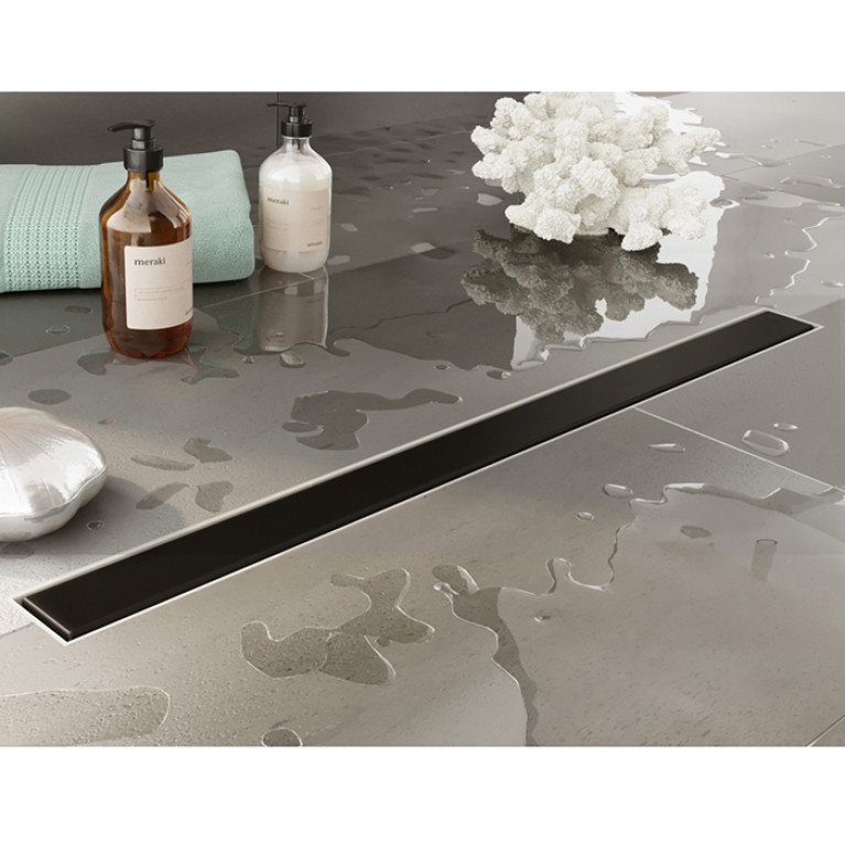 Plumberia Selection Трап душевой PS MODULAR 4x70 2устор. накладка из нерж.стали, основа из пластика 50мм,40л/мин, черн.матов.