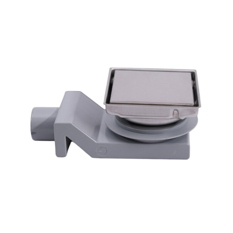 Plumberia  Трап душевой PS HOLDER&nbsp;13x13 2устор. накладка из нерж.стали, комбинир.затвор с горизонт. Выпуском Ду 50мм,40л/мин, браш.нерж.сталь