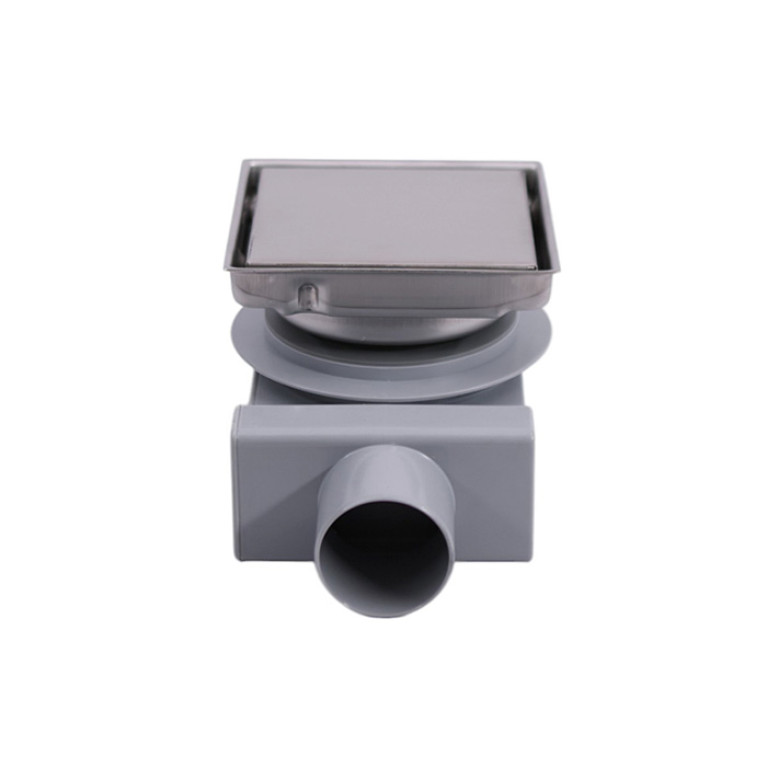 Plumberia  Трап душевой PS HOLDER&nbsp;13x13 2устор. накладка из нерж.стали, комбинир.затвор с горизонт. Выпуском Ду 50мм,40л/мин, браш.нерж.сталь