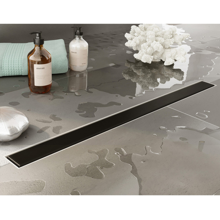 Plumberia Selection Трап душевой PS MODULAR 4x100 2устор. накладка из нерж.стали, основа из пластика 50мм,40л/мин, черн.матов.