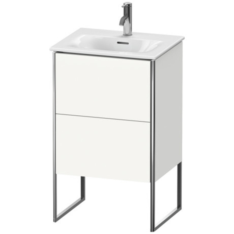 Duravit XSquare Тумба напольная под раковину # 234453, 2 яшика, встроенные ножки с регулировкой по высоте, 592x510x418мм, цвет White High Gloss
