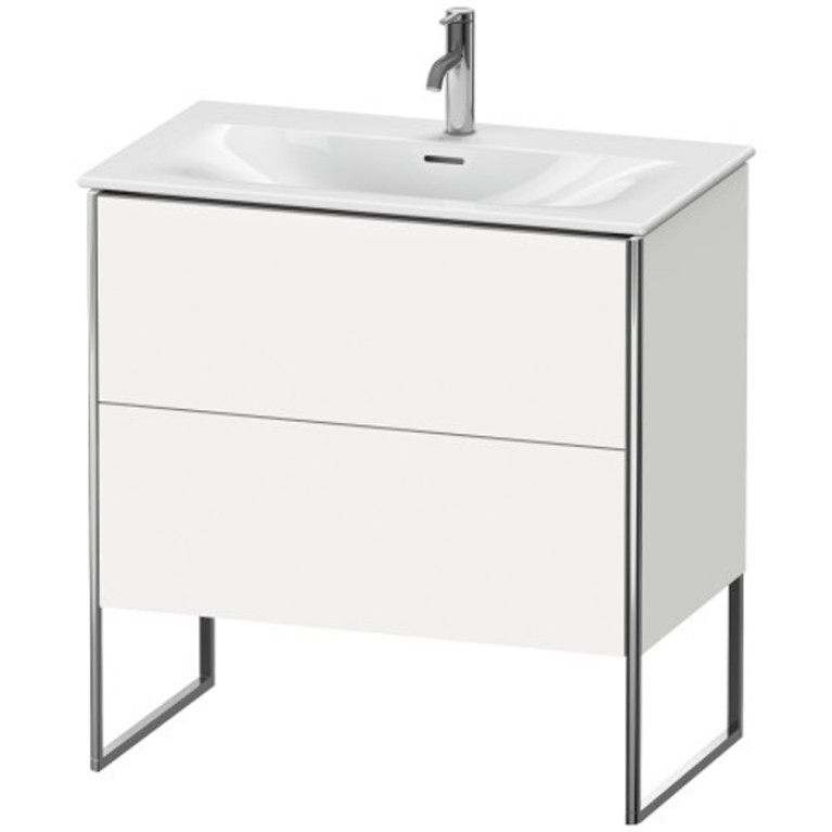 Duravit XSquare Тумба напольная под раковину # 234483, 2 яшика, встроенные ножки с регулировкой по высоте, 592x810x478мм, цвет White High Gloss