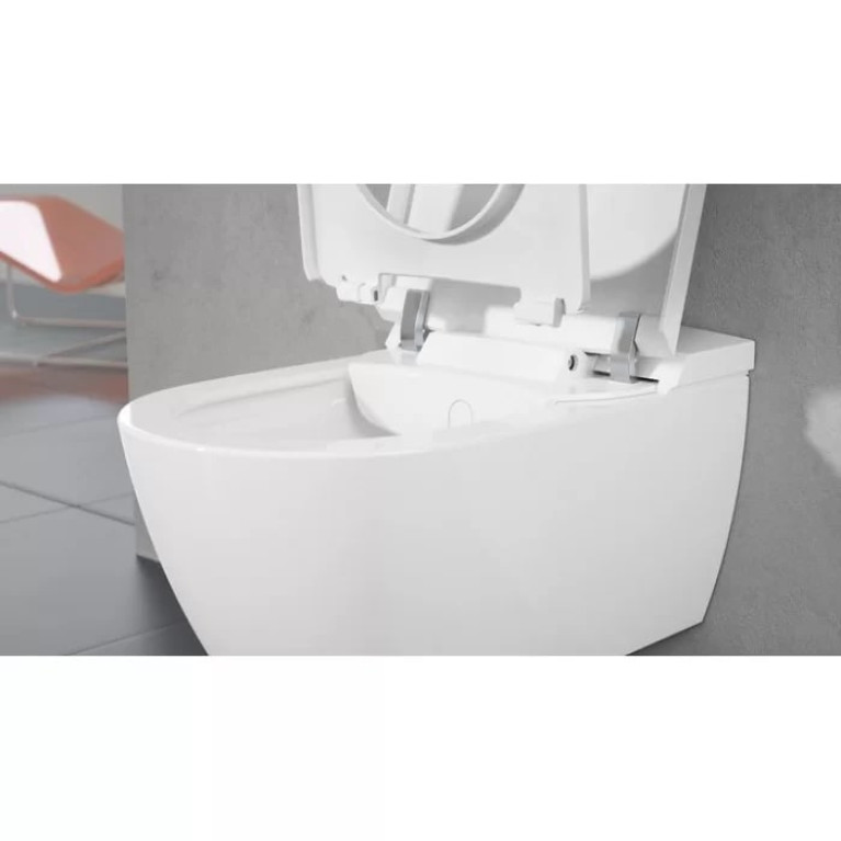 VilleroyBoch Viclean Унитаз-биде подвесной 385*595*360, в комплекте с сиденьем, покрытие CeramicPlus, цвет альпийский белый (временно недоступен!)