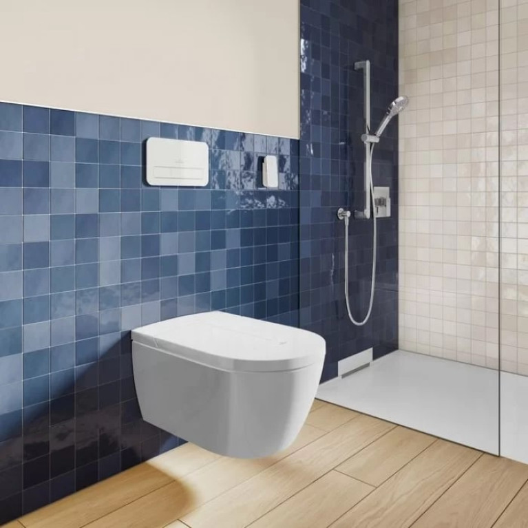 VilleroyBoch Viclean Унитаз-биде подвесной 385*595*360, в комплекте с сиденьем, покрытие CeramicPlus, цвет альпийский белый (временно недоступен!)