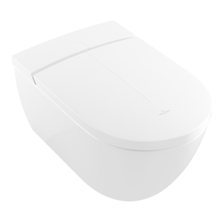 VilleroyBoch Viclean Унитаз-биде подвесной 385*595*400, CeramicPlus, цвет-альпийский белый