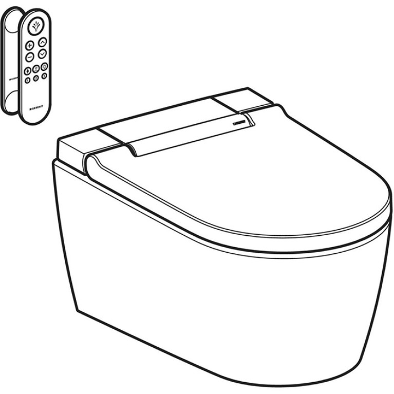 Geberit AquaClean Sela Унитаз-биде подвесной, белый / KeraTect, декор. панель: белый глянцевый (замена 146.224.11.1)