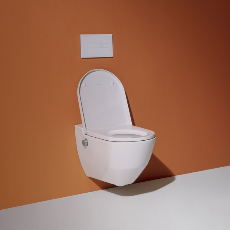 Laufen Cleanet Navia Унитаз-биде подвесн 580х370х380мм, безободковый с сиденьем (микролифт), цвет белый матов c покрытием LCC(ВРЕМЕННО не поставляем!