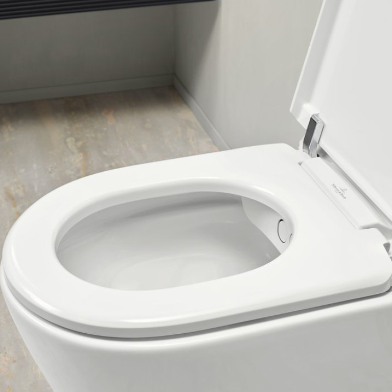 VilleroyBoch Viclean Унитаз-биде подвесной 385*595*400, CeramicPlus, цвет-альпийский белый