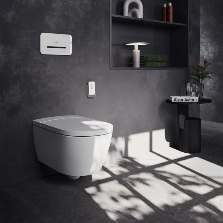 VilleroyBoch Viclean Унитаз-биде подвесной 385*595*400, CeramicPlus, цвет-альпийский белый
