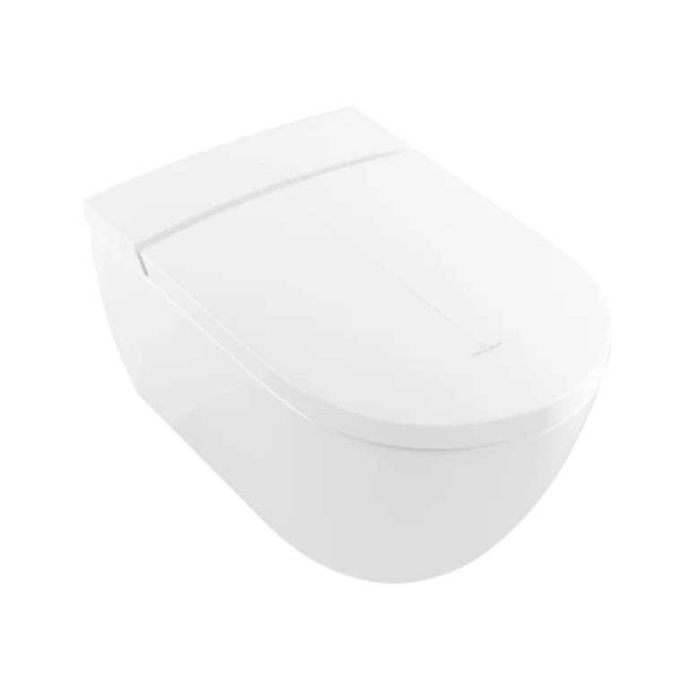VilleroyBoch Viclean Унитаз-биде подвесной 385*595*360, в комплекте с сиденьем, покрытие CeramicPlus, цвет альпийский белый (временно недоступен!)