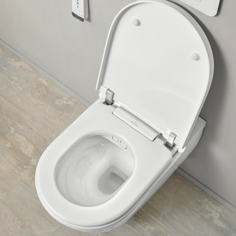 VilleroyBoch Viclean Унитаз-биде подвесной 385*595*400, CeramicPlus, цвет-альпийский белый