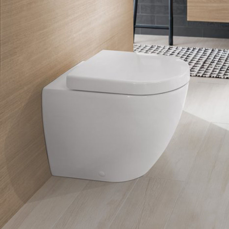 VilleroyBoch Subway 2.0 Сиденье для унитаза с микролифтом, цвет белый/нержавеющая сталь